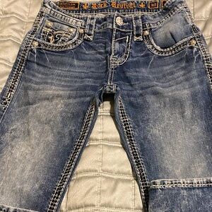 Rock Revival Distressed Blue Men's Jeans